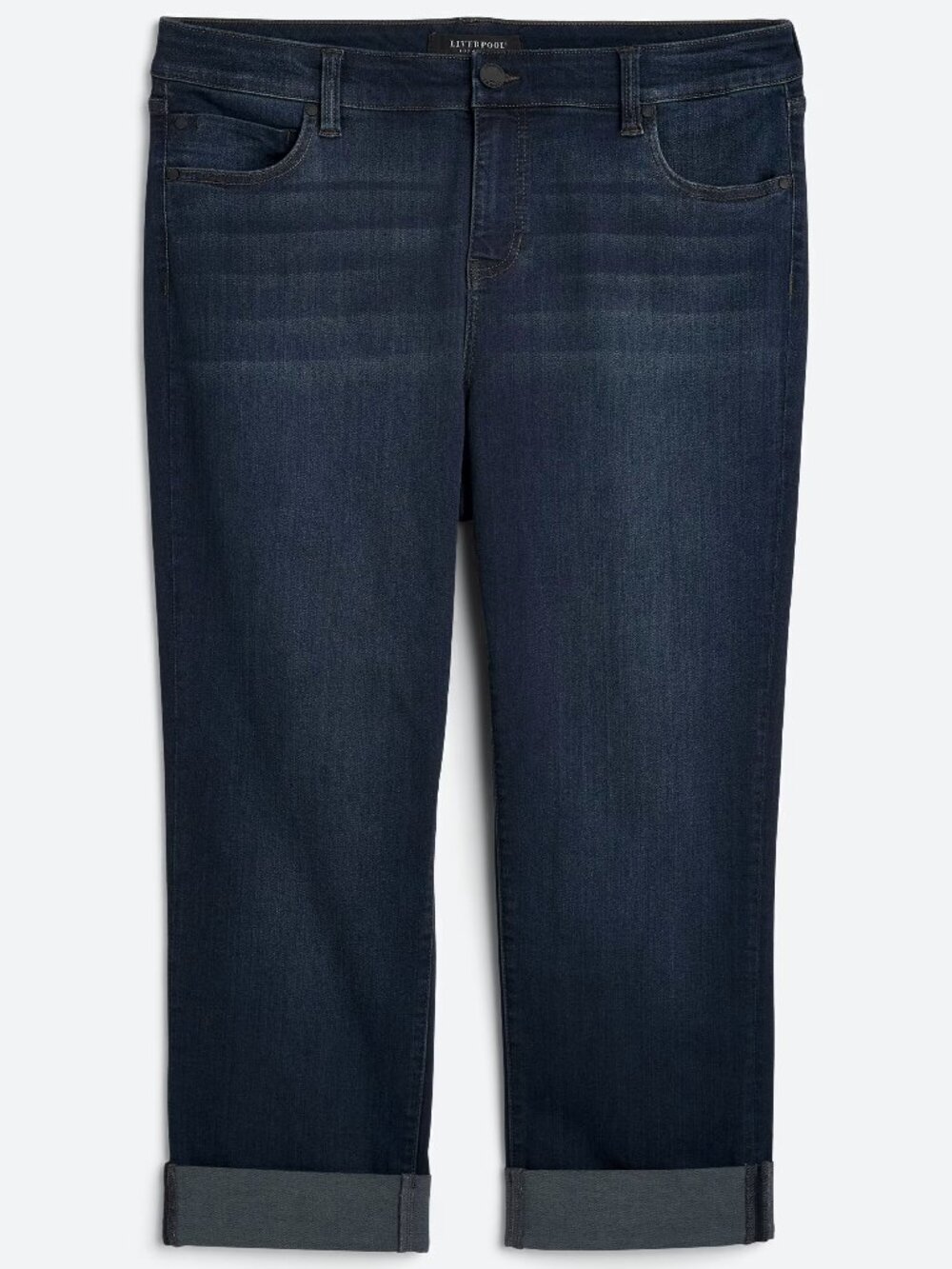 Liverpool Charlie Crop Wide Rolled Cuff Jean - 22W